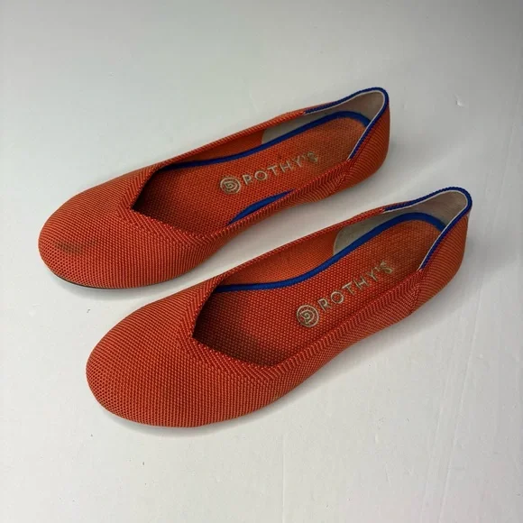 Rothy's Orange Flats with Striped Detail - Picture 2 of 12